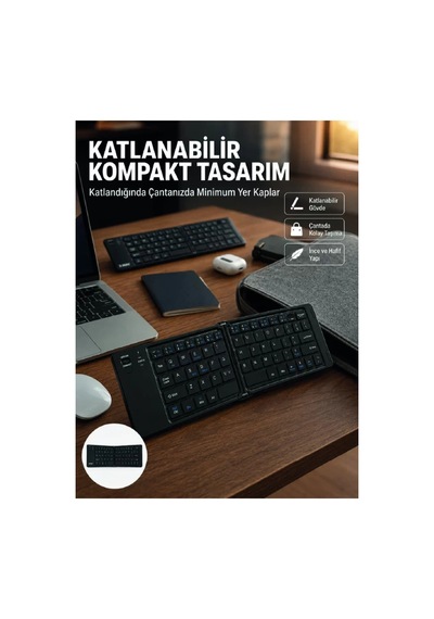 Kablosuz Katlanabilir Bluetooth Klavye Telefon Tablet Bilgisayar Uyumlu Kısa Deger