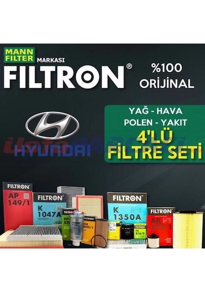 Hyundai Accent Era 1.5 Crdı Filtron Filtre Bakım Seti 2006-2012 (495301365)