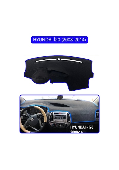 Hyundai İ20 2008-2014torpido Koruma Halısı Mavi Kenar