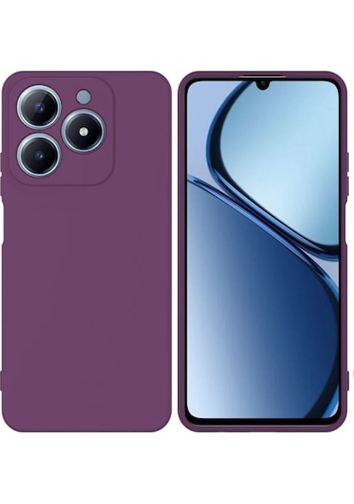 Realme C63 Uyumlu Silikon Kılıf - Kamera Korumalı Esnek Pastel Renk Kapak - Mor Mor