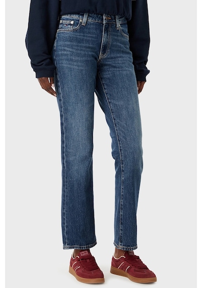 Tommy Jeans Yüksek Bel Pamuklu Wide Leg Jeans Kadın Kot Pantolon Dw0dw23019 1bk Mavi
