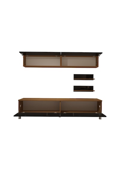 Decoraktiv Eko 5 Mdf Std Krom Ayaklı Tv Ünitesi Tv Sehpası Ceviz - Siyah