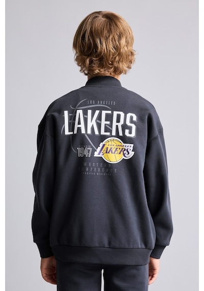 Defacto Nba Los Angeles Lakers Bisiklet Yaka Sweatshirt Hırka Erkek Çocuk I2236a826wnar138 Antrasit-ar138
