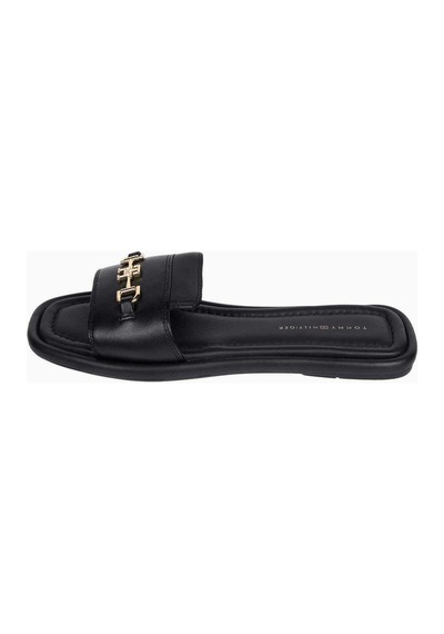 Tommy Hilfiger Leather Horsebıt Mule-7083 Black