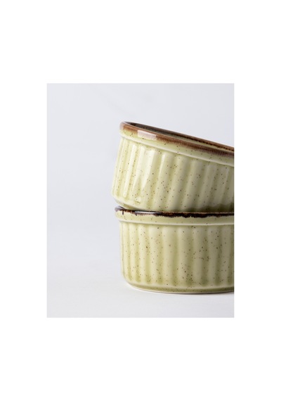 Madame Coco Kleby 2'li Natural Sufle Kabı - Yeşil - 10 Cm