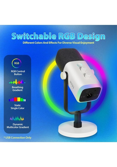Podcast Stüdyosu Akışı İçin Usb Xlr Mikrofon, Dinamik Mikrofon Oyun Bilgisayarı, Ps4/5 Mac Mixer Ses Kartları İç