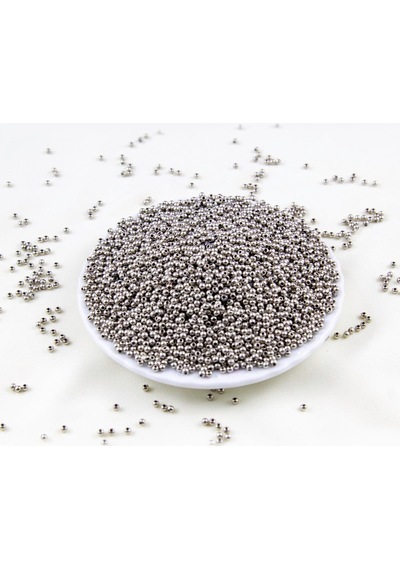 Metalik Gri 3 Mm Plastik İnci Boncuk Takı Aksesuar Malzemesi 25 Gr