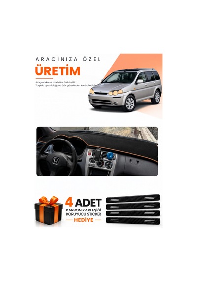 Honda Hr-v 1998-2005 Uyumlu Torpido Koruma Örtüsü Oto Kılıfı - Siyah Kahverengi