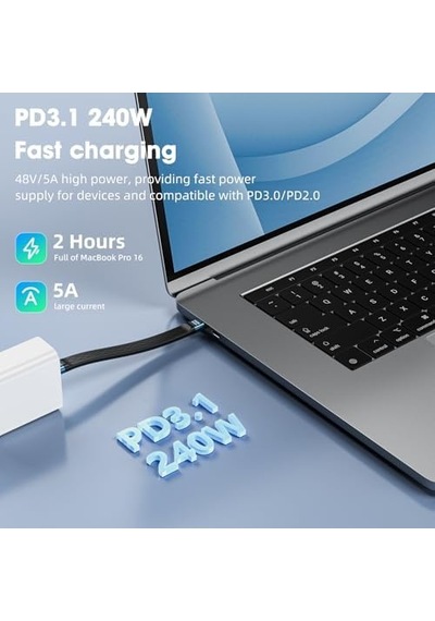 All-in-1 10 Cm Usb-c 4 Kablo Pd3.1 240w Hızlı Şarj Ve Yüksek Hızlı Veri Transferi Gri Wan-01