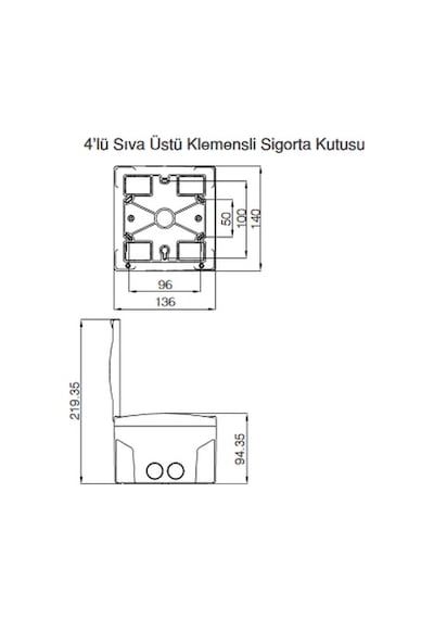 Makel Sigorta Kutusu Sıva Üstü 4 Lü