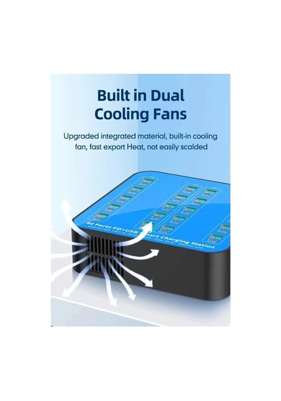 40 Portlu 400w Hızlı Şarj İstasyonu 20x Usb + 20x Type-c Pd Çıkışlı Şarj Cihazı 0-2