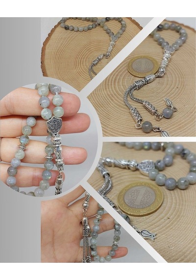 Yasamtohumu Labradorit Taşı Açık Renk 33lük Tesbih 6mm 17095 Çok Renkli