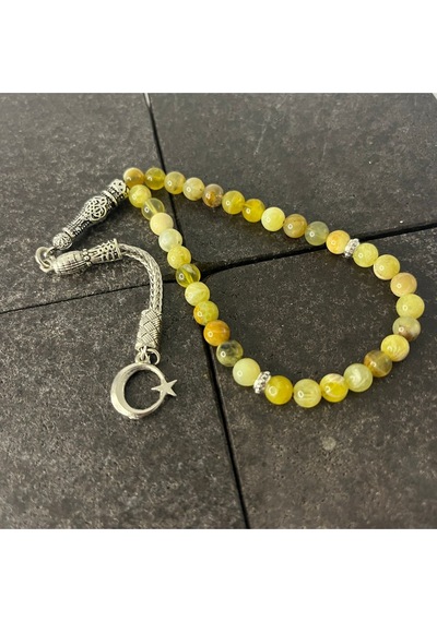 Sertifikalı Sarı Opal 6mm 33lük Doğal Taş Tesbih