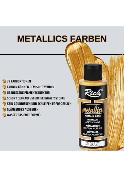 Mastermix Akrilik Boya 60 Cc 6 Lı Metalik Renkler 0,15 L
