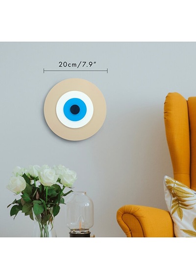 Minimalist Somon Nazar Boncuğu El Yapımı Ahşap Büyük Nazarlık 20
