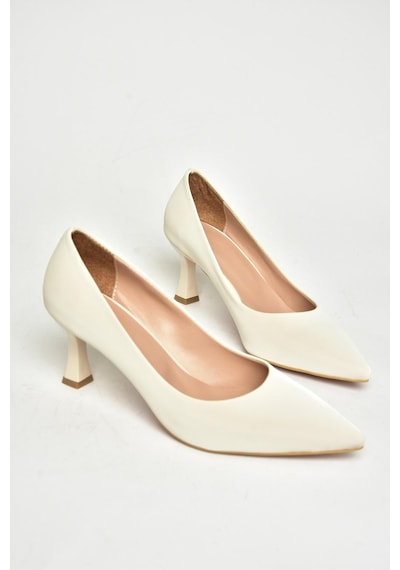 Fox Shoes T676032009 Bej Kalın Topuklu Kadın Ayakkabı Bej
