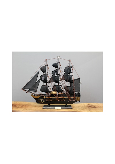 4 Adet Ahşap Korsan Gemisi Dekoratif Model 38 X 45 Cm, Oyun Ve Sergileme İçin, Wooden Pirate Ship