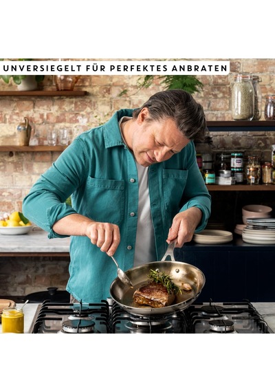 Jamie Oliver By Tefal Cook Akıllı Kızartma Tavası 28cm, Kaplamasız Paslanmaz Çelik, İndüksiyona Uygun, Thermo-fusion Taban, Geri Dönüştürülebilir, Perçinli Sap, Paslanmaz Çelik, E3110655 Siyah Jamie Oliver By Tefal Cook Akıllı Kızartma Tavası 28cm, Kaplamasız Paslanmaz Çelik, İndüksiyona Uygun, Thermo-fusion Taban, Geri Dönüştürülebilir, Perçinli Sap, Paslanmaz Çelik, E3110655 Siyah