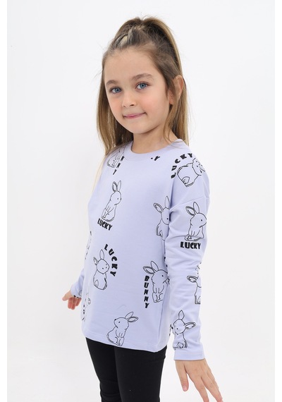 Kız Çocuk Relax Fit Bisiklet Yaka Düşük Omuz Baskılı Sweatshirt - 2 İplik Koyu Mavi Kız Çocuk Relax Fit Bisiklet Yaka Düşük Omuz Baskılı Sweatshirt - 2 İplik Koyu Mavi