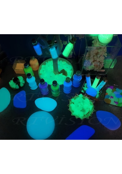 25 Gr Fosfor Tozu Karanlıkta Parlayan Fosfor Luminous Buz Mavisi