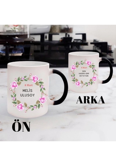 Kadınlar Günü Hediyesi Kişiye Özel Sihirli Kupa