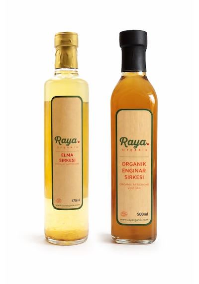 Raya Organik Organik Elma Sirkesi 500 Ml Ve Enginar Sirkesi 500 Ml Seti
