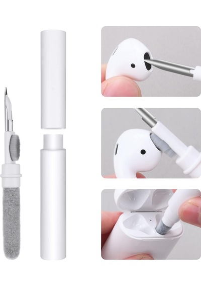 Airpod Temizleme Kiti, Süngerli 3 Ü 1 Arada Airpod Temizleyici Kalem, Kablosuz Kulaklıklar