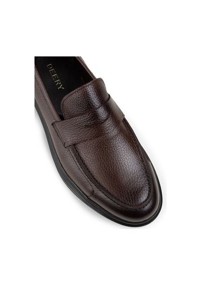 Deery Hakiki Deri Kahverengi Comfort Erkek Loafer Kahverengi