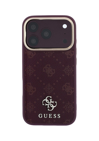Apple Uyumlu iPhone 18 Pro Max Kılıf Guess Lisanslı M-safeli Klasik Yazı Ve 4g Logolu Pu Deri Peony Kapak Bordo