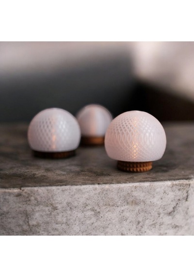 Orbs Desenli 3d Baskı Tealight Gece Lambası Pla Malzeme 10 Cm 1 Adet Tealight Dahil 7 X 10