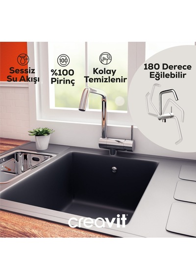 Creavit Mutfak Armatürü Pencere Önü Krom Bt.mf8600