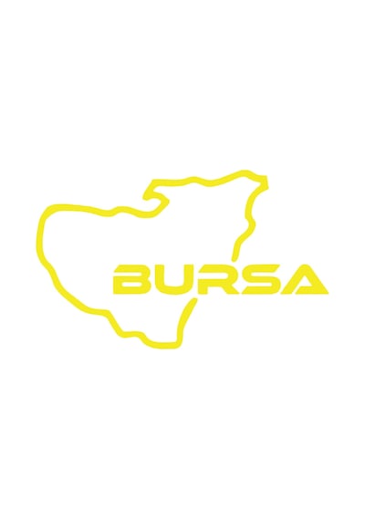 Bursa Harita Araba Sticker 17x17 Cm Sarı