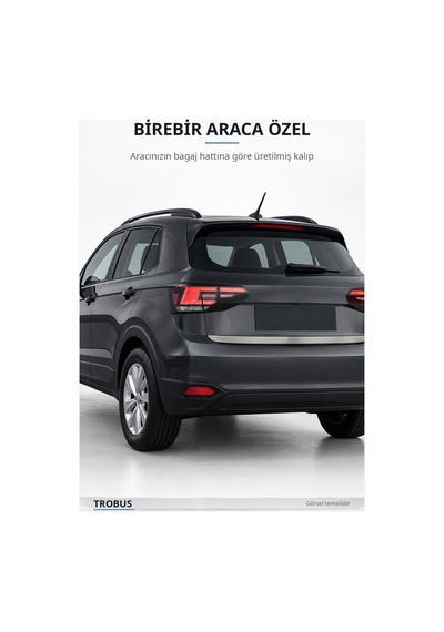 Volkswagen T-cross 2022 Ve Sonrası Uyumlu Krom Bagaj Çıtası Paslanmaz Çelik