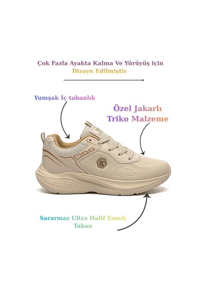 Mcdark 1938 Triko Malzeme Sneaker Ayakkabı Bej