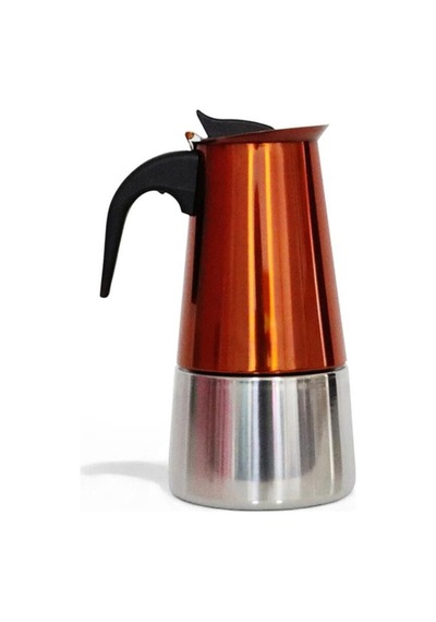 Any Morning Fe001-6 Espresso Kahve Makinesi Paslanmaz Çelik İndüksiyonlu Moka Pot 300 Ml Bakır