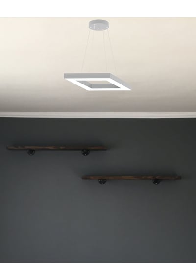 Rombo Gri Kasa, Beyaz Işık Modern Sarkıt Led Avize GRİ RENK