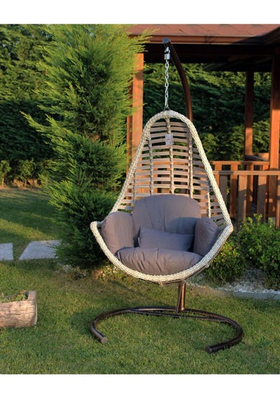 Eminhome Capri Swing Rattan Örme Salıncak Açık Capi Çok Renkli