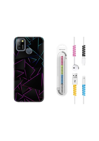 Infinix Smart 5 Kılıf Kablo Koruyuculu Üçgenler 1852