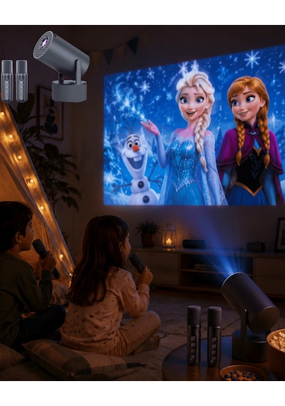 Karaoke Mikrofonlu Akıllı Projeksiyon Cihazı Wifi Bluetooth Destekli Tkdytgscgtf6004toh0