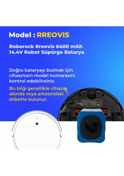 Roborock Rreovis 6400 Mah 14.4v Robot Süpürge Batarya