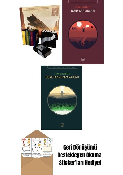 Dune Serisi Kutu Set 6 Kitap Ciltli + Dune Sapkınları + Dune Tanrı İmparatoru