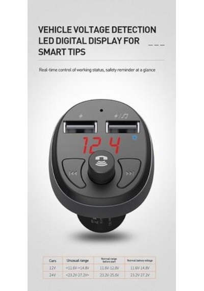 Mcdodo Bluetooth Fm Transmitter 2 Usb 3.1A Çakmak Şarj Cc-6880 N11.376