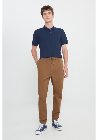 Lee Regular Fit Normal Kesim Normal Bel Dar Paça Camel Jogger Pantolon Camel-lm04008211