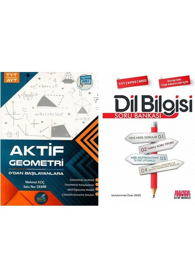 Aktif Öğrenme Tyt Ayt Geometri 0 Dan Başlayanlara Ve Akm Dil Bilgisi Soru Bankası Seti 2 Kitap