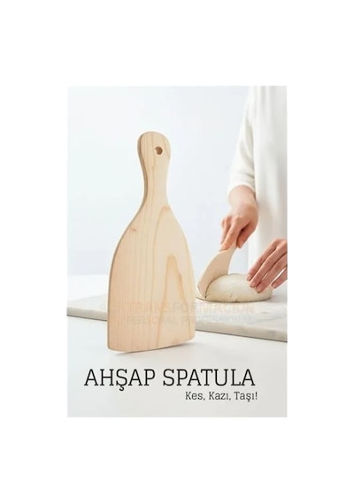 Ahşap Hamur Spatulası 21x9,5 Cm Doğal, Ergonomik Ve Çok Amaçlı Mutfak Yardımcısı 717906 Elk-ıegrs3 Çok Renkli