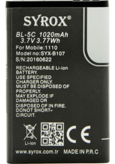Syrox Nokia Bl-5C / 110 Batarya - Syx-B107