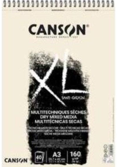 Canson Xl Dry Mix Media Naturel Sand Paper Spiralli Defter 40 Yap N11.1290