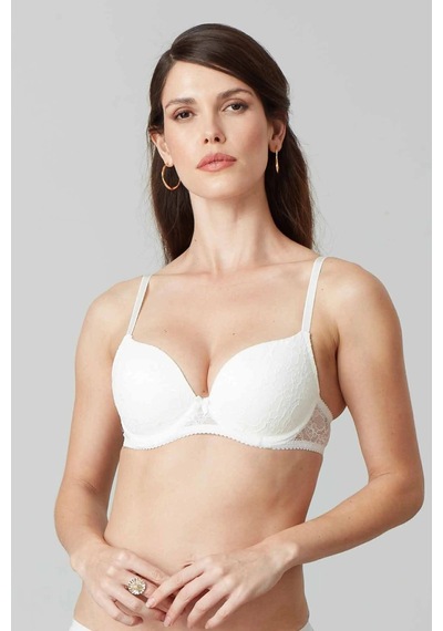 Pierre Cardin Ekru 6220 Paris Balenli Desteksiz Dolgusuz Dantelli Sütyen C Cup Seçeneğiyle
