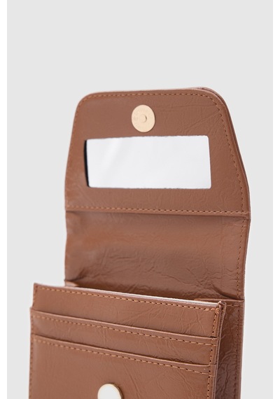 Shule Bags Leya Ayna Ve Ruj Cepli Kadın Cüzdan Taba