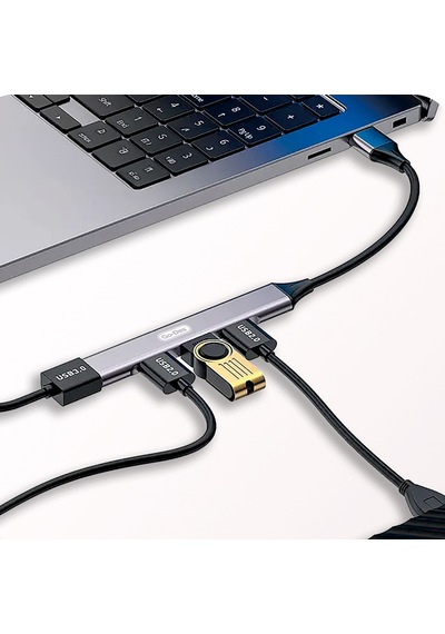 Go Des Gd-uc701s Usb3.0 + Usb2.0 + Usb1.1 + Usb-a Bağlantılı 4in1 Hub Siyah